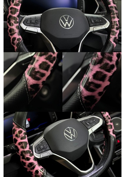 Sakura Serisi Leopar Karbon Desenli Direksiyon Kılıfı Araç Aksesuar Geçmeli Direksiyon Kılıfı fiyatları
