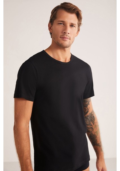 Hulio Erkek %100 Pamuk Bisiklet Yaka Kısa Kollu 2'li Tshirt