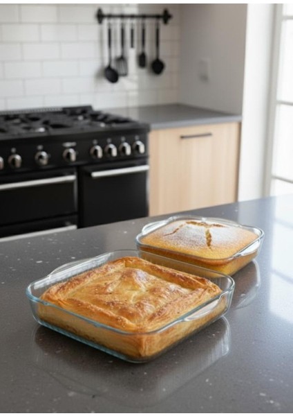 2’li Kare Borcam Fırın Tepsisi – Isıya Dayanıklı, Şık Tasarım, 2'li Set fiyatları