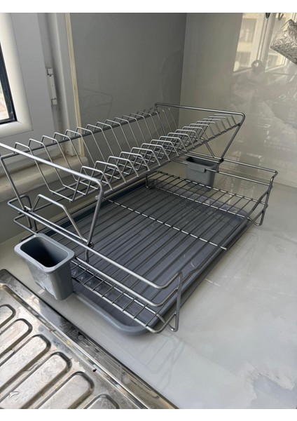 Çift Katlı Bulaşıklık Krom