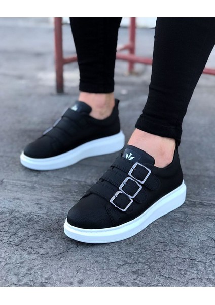 WG050 Siyah Tokalı Kalın Taban Erkek Ayakkabı