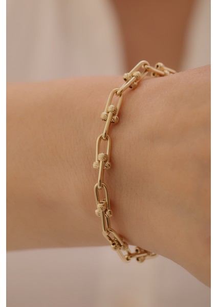 14 Ayar Altın Dorika Toplu Ataş Bileklik