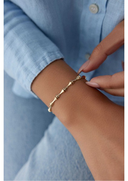 14 Ayar Altın Kemik Bileklik