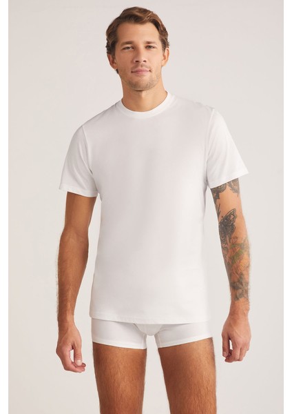 Eduardo Erkek Bisiklet Yaka Kısa Kollu %100 Pamuklu 2'li Tshirt Set