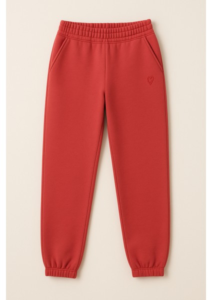 Kadın Paça Lastik Üç Ip Şardonlu Ece Eşofman Altı Nar fırsatları