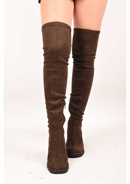 Bağcıksız Streç Detaylı Termo Taban Hakiki Deri Çizme 336-1236 Kadın Çizme modelleri