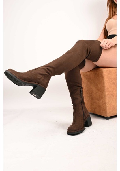 Bağcıksız Streç Detaylı Termo Taban Hakiki Deri Çizme 336-1236 Kadın Çizme fırsatları