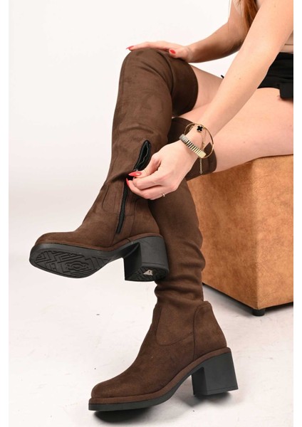 Bağcıksız Streç Detaylı Termo Taban Hakiki Deri Çizme 336-1236 Kadın Çizme indirimleri