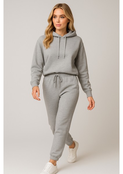 Kadın Paça Lastik Üç Ip Şardonlu Lopez Eşofman Altı Gri fiyatları