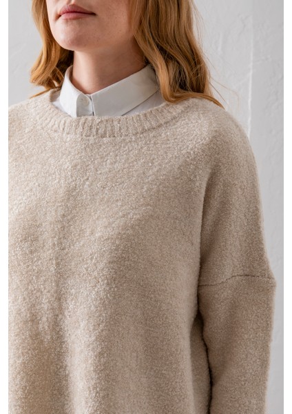 Bisiklet Yaka Oversize Buklet Triko Kazak - Rahat ve Şık | Kaliteli Triko | Trend Kazak fiyatları