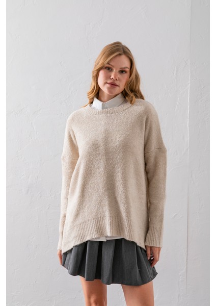 Bisiklet Yaka Oversize Buklet Triko Kazak - Rahat ve Şık | Kaliteli Triko | Trend Kazak indirimleri