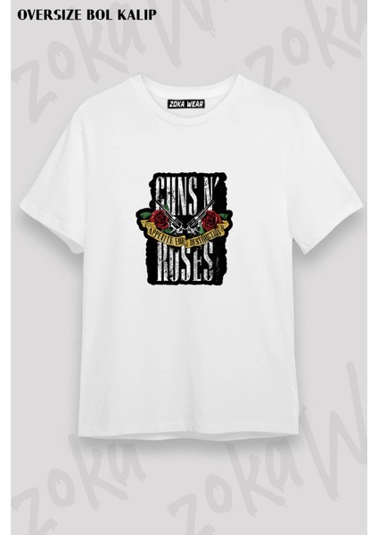 Guns N' Roses Rock Müzik V42 Baskılı Oversize Tişört Unisex