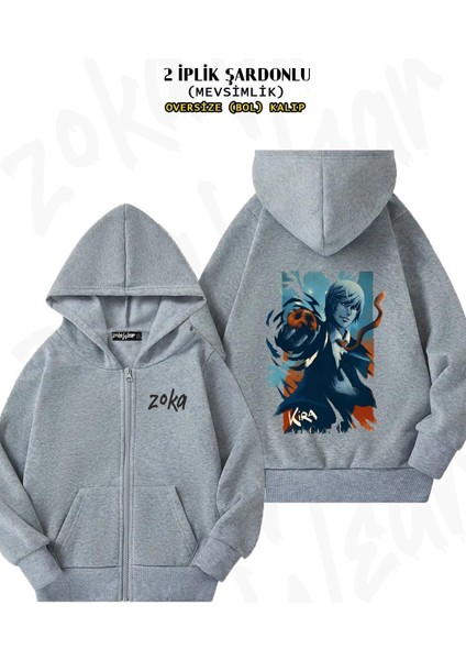 Unisex Death Note Kira (Light Yagami) Baskılı Oversize Sırt Baskılı Fermuarlı Kapşonlu Hırka