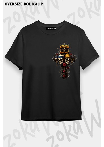 Guns N' Roses Rock Müzik V60 Baskılı Oversize Tişört Unisex