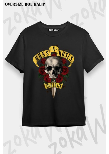 Guns N' Roses Rock Müzik V51 Baskılı Oversize Tişört Unisex