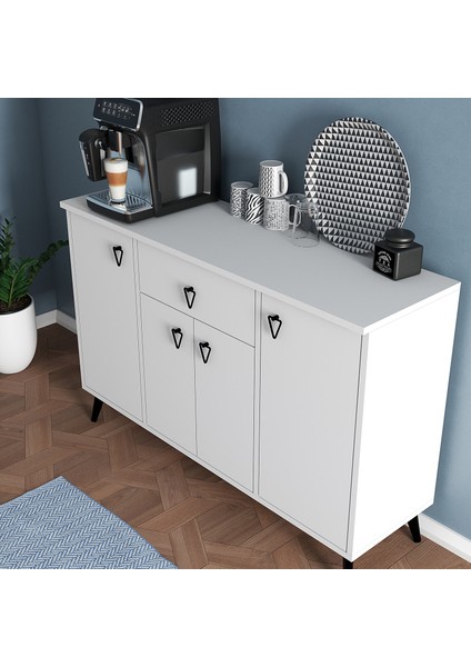 4 Kapaklı Çekmeceli Kahve Köşesi Dolabı Mutfak Dolabı Konsol fırsatları