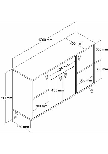 4 Kapaklı Çekmeceli Kahve Köşesi Dolabı Mutfak Dolabı Konsol indirimleri