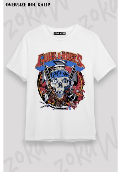 Guns N' Roses Rock Müzik V58 Baskılı Oversize Tişört Unisex