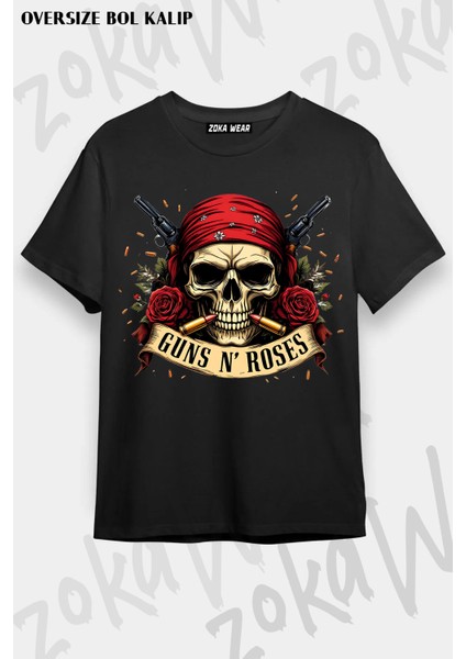 Guns N' Roses Rock Müzik V23 Baskılı Oversize Tişört Unisex
