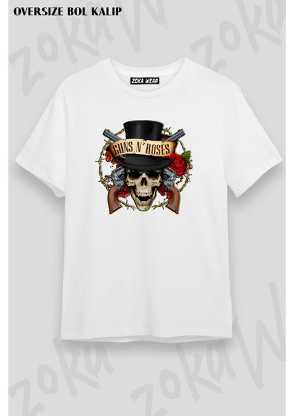 Guns N' Roses Rock Müzik V2 Baskılı Oversize Tişört Unisex