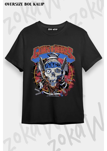 Guns N' Roses Rock Müzik V58 Baskılı Oversize Tişört Unisex fiyatları