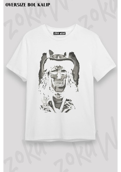 Unisex Oversize Kalıp Skull Guns N' Roses Slash Tasarım Baskılı Tshirt fiyatları