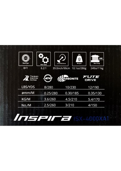 Inspira ISX-4000XA1 Gunsmoke 8bb+1rb Spin Olta Makinesi fiyatları