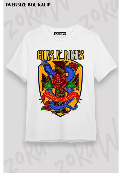 Guns N' Roses Rock Müzik V48 Baskılı Oversize Tişört Unisex