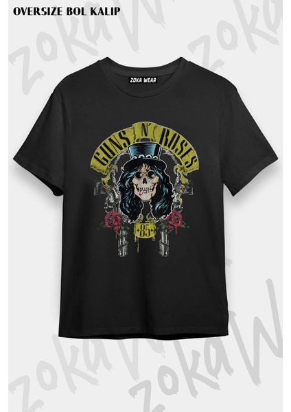 Guns N' Roses Rock Müzik V21 Baskılı Oversize Tişört Unisex