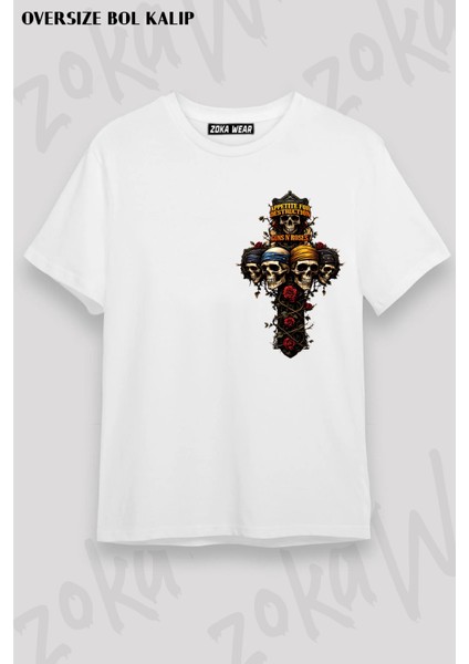 Guns N' Roses Rock Müzik V60 Baskılı Oversize Tişört Unisex