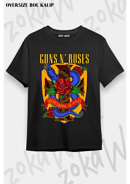 Guns N' Roses Rock Müzik V48 Baskılı Oversize Tişört Unisex