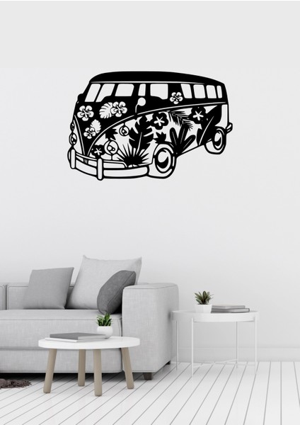 Volkswagen Minibüs Retro Figürlü Dekoratif Metal Duvar Süsü