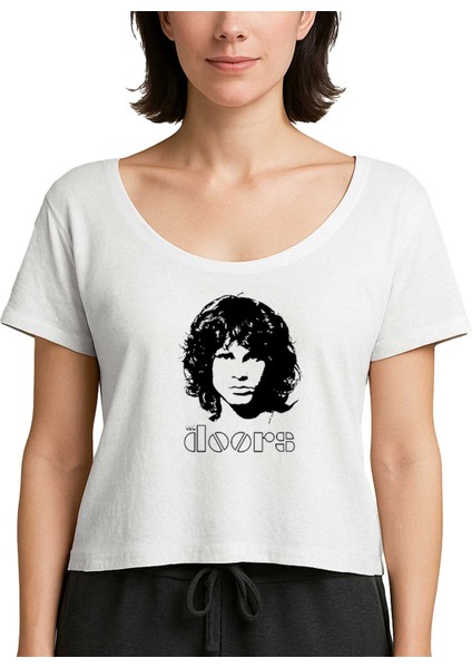 The Doors Jim Morrison Silhouette Beyaz Kadın Tişört