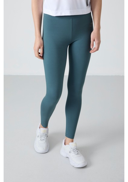 Orman Yeşili Yüksek Bel Toparlayıcı Slim Fit Dar Paça Kadın Tayt - 94011