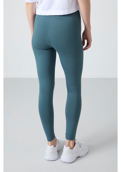 Orman Yeşili Yüksek Bel Toparlayıcı Slim Fit Dar Paça Kadın Tayt - 94011