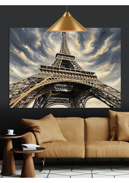 Siyah-Beyaz Eyfel Kulesi Dekoratif Kanvas - Mdf Ahşap Tablo modelleri