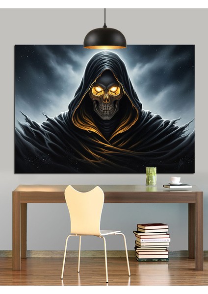 Kapüşonlu Ölüm Figürü Karanlık Dekoratif Kanvas - Mdf Ahşap Tablo fiyatları