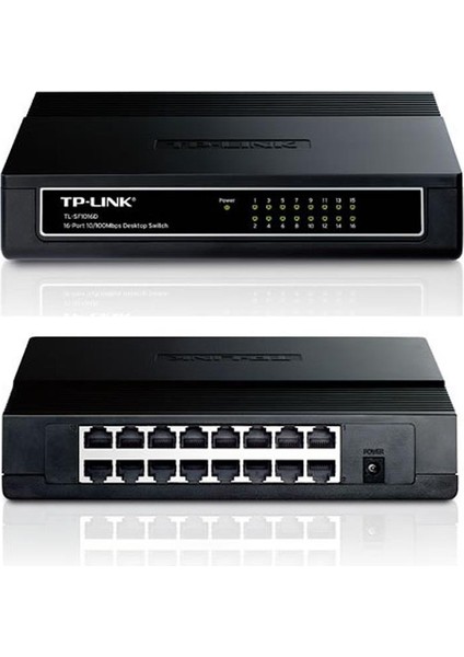 Tp-Lınk TL-SF1016D, 16 Port, Megabit, Yönetilemez, Masaüstü Switch