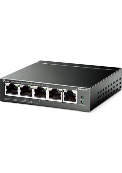 Tp-Lınk TL-SG105PE, 5 Port, Gigabit, 4 Port Poe, 65W, Easy Smart, Yönetilebilir, Metal Kasa, Masaüstü Switch
