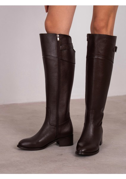 Bentley Kahve Hakiki Deri Çizme