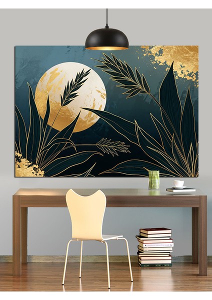 Karanlık Ormanda Parlayan Ay Dekoratif Kanvas - Mdf Ahşap Tablo modelleri