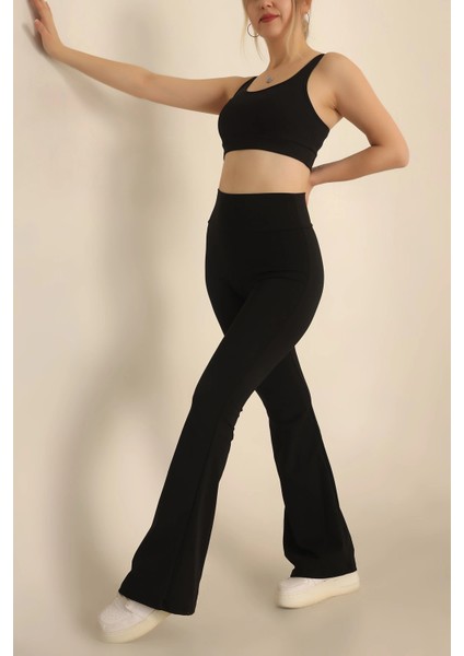 Premium Içi Polarlı, Şardonlu,dalgıç, Ispanyol Paça, Toparlayıcı, Kışlık Örme Tayt Pantalon Siyah modelleri