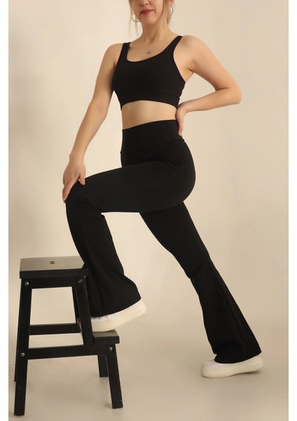 Premium Içi Polarlı, Şardonlu,dalgıç, Ispanyol Paça, Toparlayıcı, Kışlık Örme Tayt Pantalon Siyah indirimleri