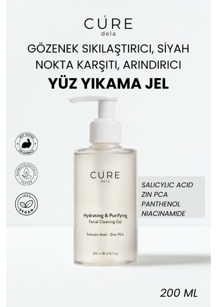 Arındırıcı, Siyah Nokta Karşıtı, Gözenek Sıkılaştırıcı, Salisilik Asit, Yüz Temizleme Jeli 200 ml