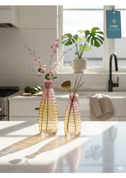 Svea | 2 'li Minimalist Dekor Çok Renkli Cam Vazo fırsatları