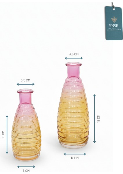 Svea | 2 'li Minimalist Dekor Çok Renkli Cam Vazo indirimleri