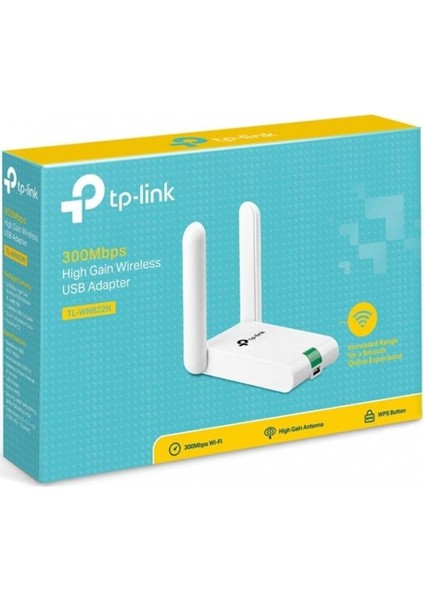 Tp-Lınk TL-WN822N, 300MBPS, 2.4ghz, 2X3DBI Anten, Usb2.0, Wıreless Ethernet
