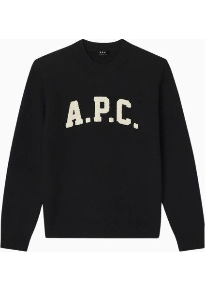 Jay Jumper Siyah Lüks Üniversite Tarzı A.p.c. Logo Kazak