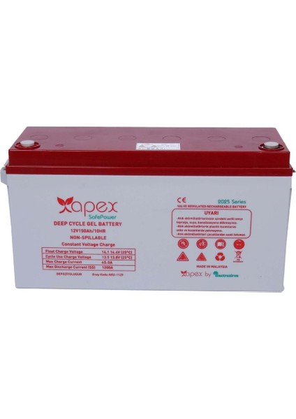 12V 150AH Deep Cycle Jel Akü