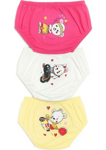 7031 Bebek Hayvan Desenli Baskılı 3'lü Alıştırma Külodu